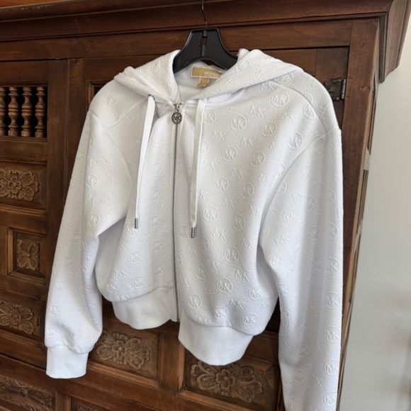 MICHAEL Michael Kors Womens Zip Up Cropped Jacket with Hood Size Medium - Picture 7 of 9